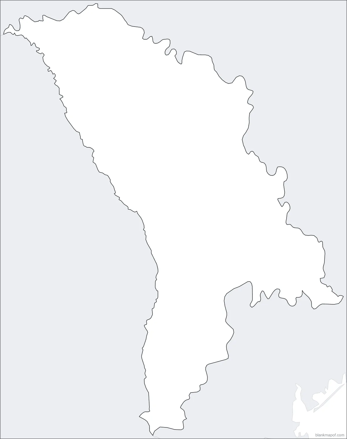 Blank map of Moldova, outline
