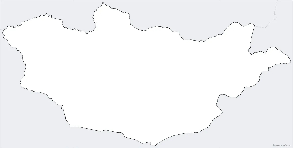 Blank map of Mongolia, outline