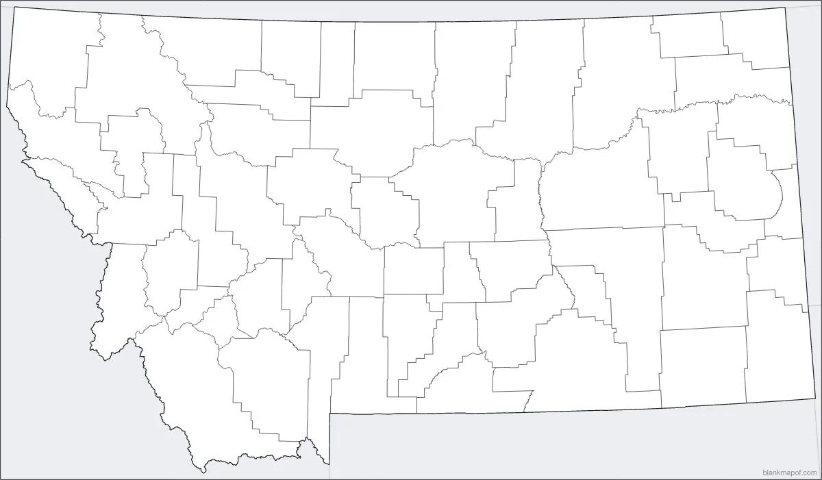 Blank map of Montana