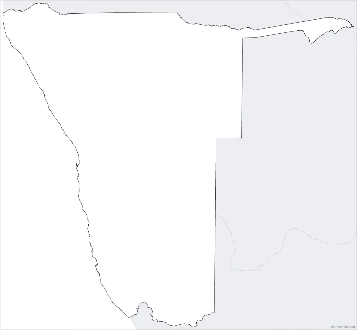 Blank map of Namibia, outline