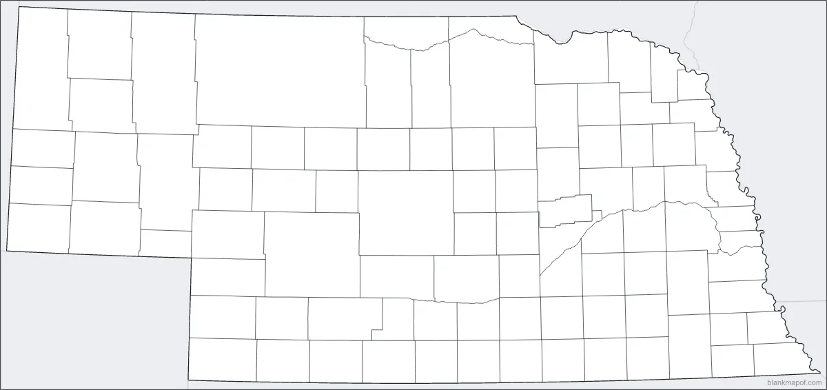 Blank map of Nebraska