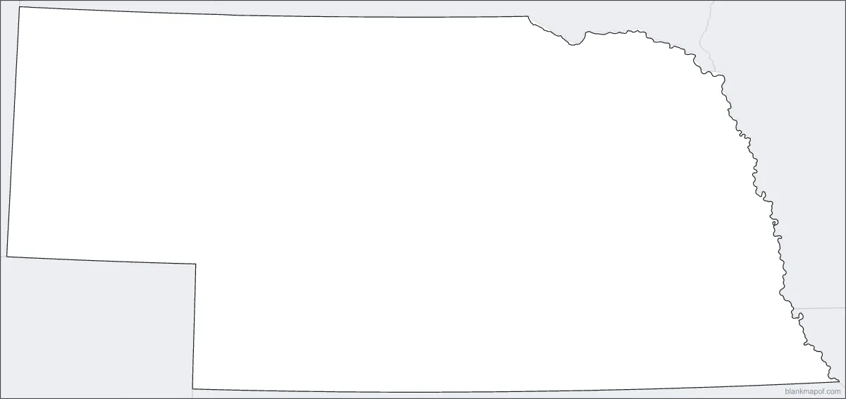 Blank map of Nebraska, outline