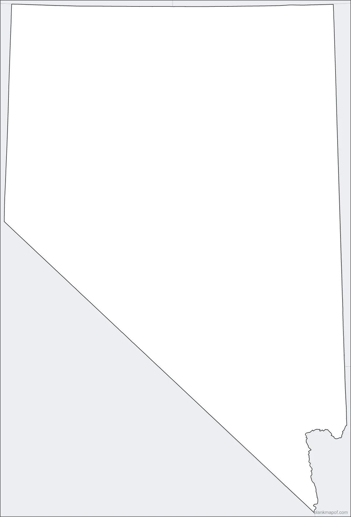 Blank map of Nevada, outline