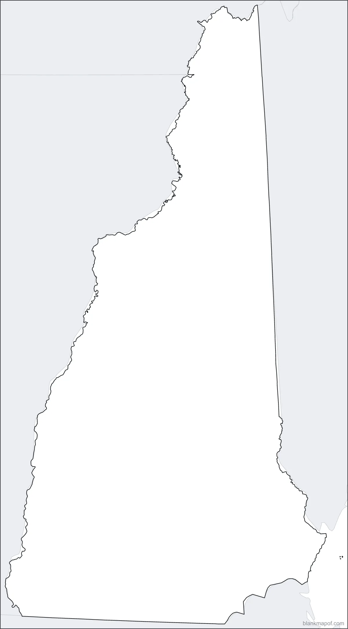 Blank map of New Hampshire, outline