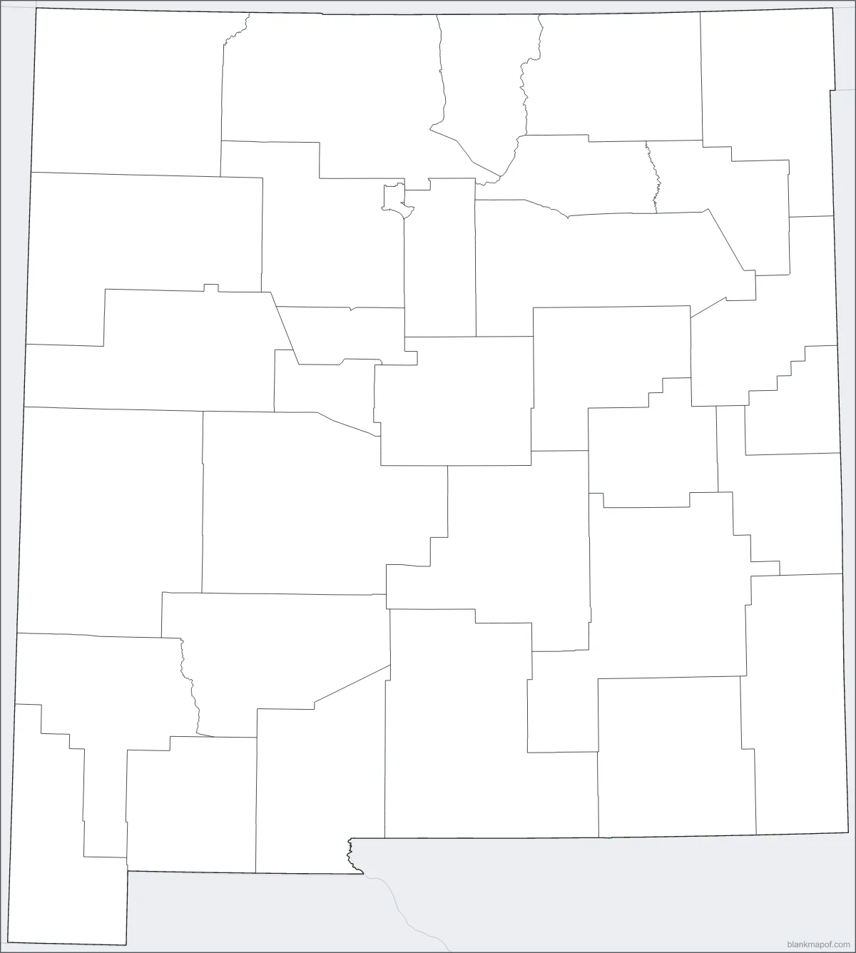 Blank map of New Mexico