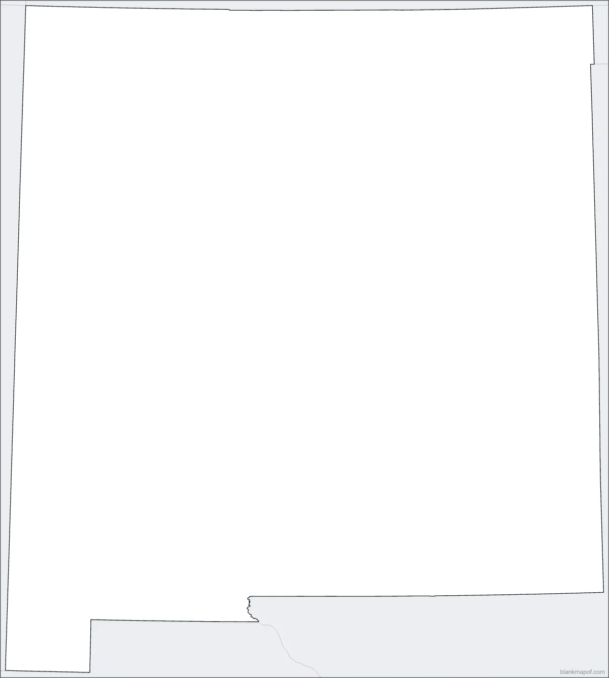 Blank map of New Mexico, outline