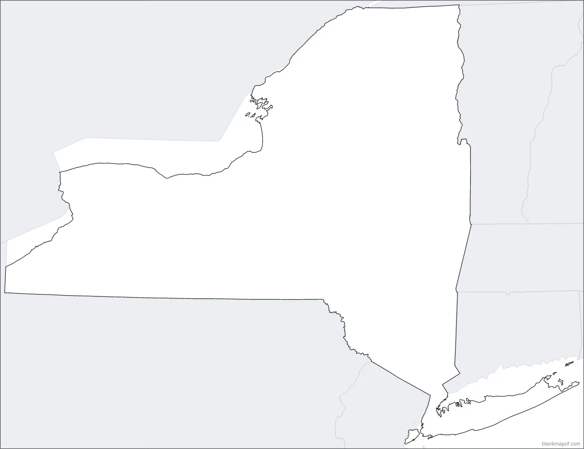 Blank map of New York, outline