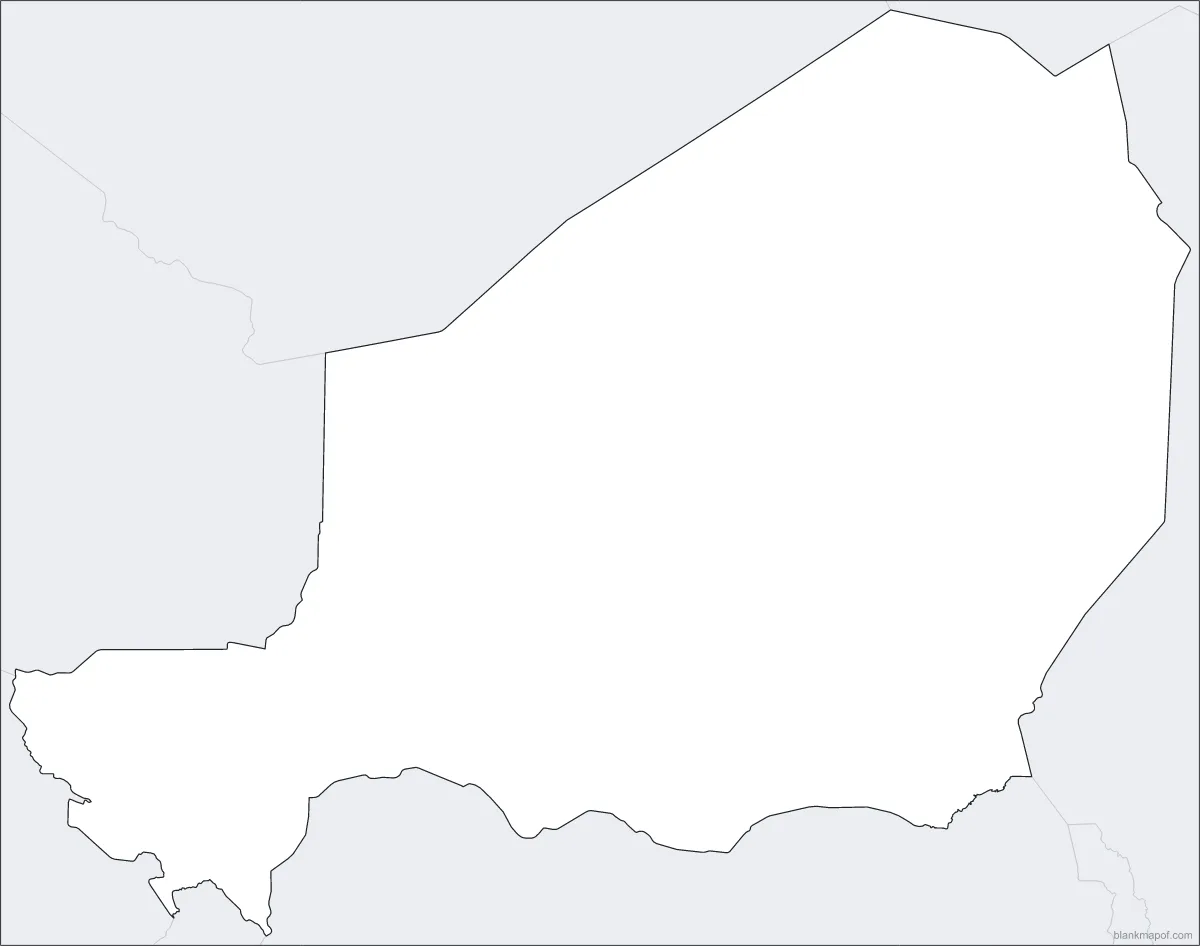 Blank map of Niger, outline