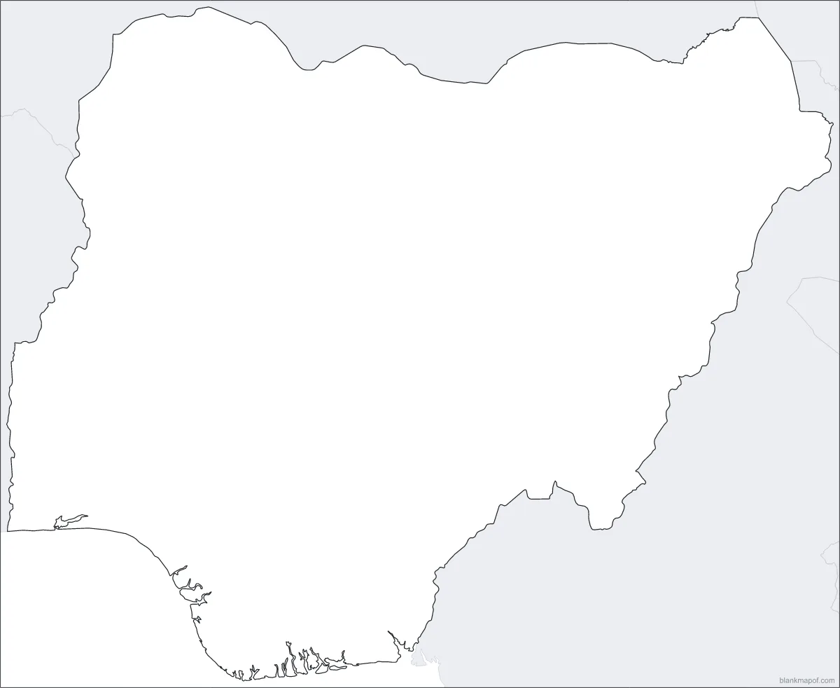 Blank map of Nigeria, outline