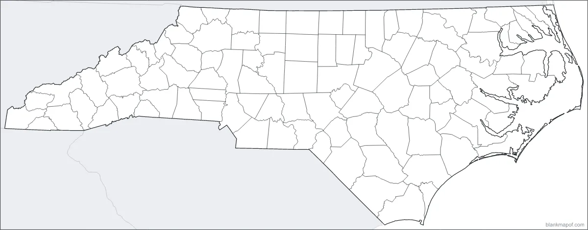 Blank map of North Carolina