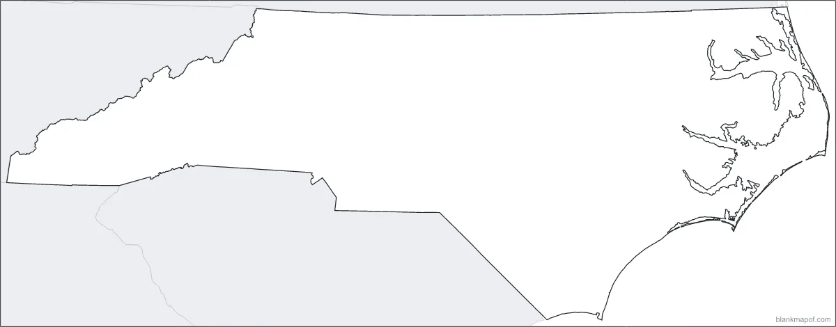 Blank map of North Carolina, outline