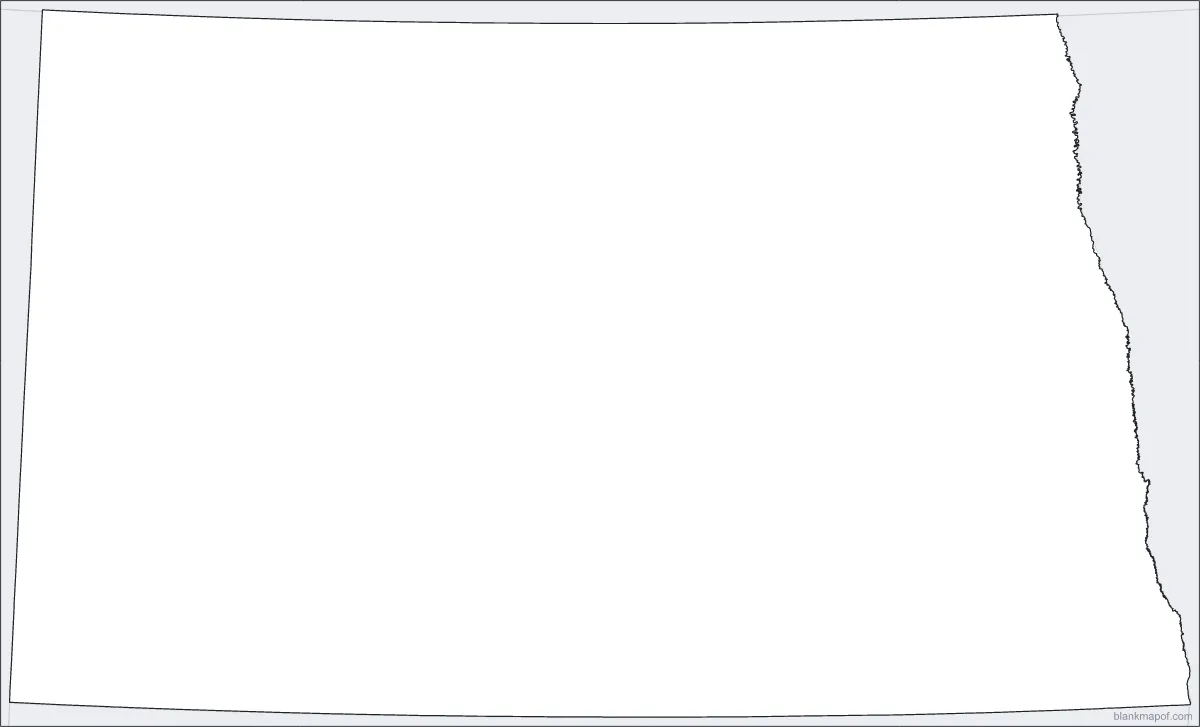 Blank map of North Dakota, outline