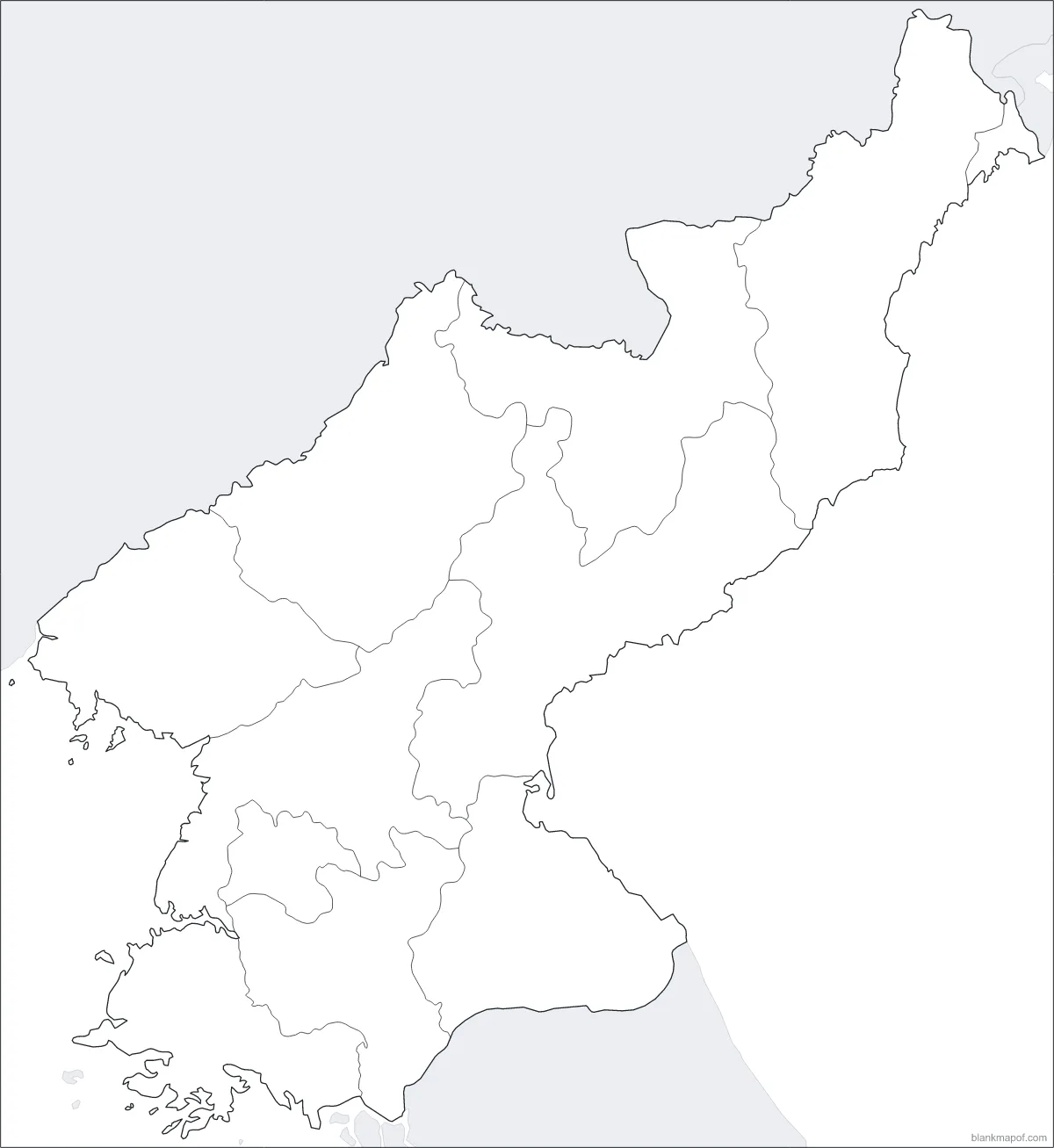 Blank map of North Korea, with borders