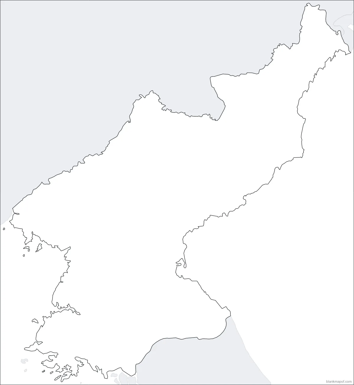Blank map of North Korea, outline