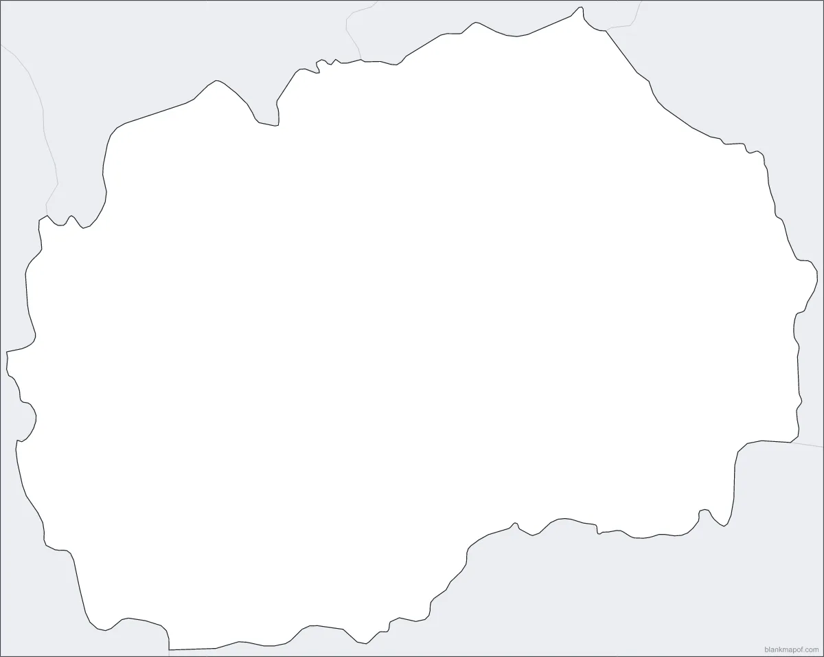 Blank map of North Macedonia, outline