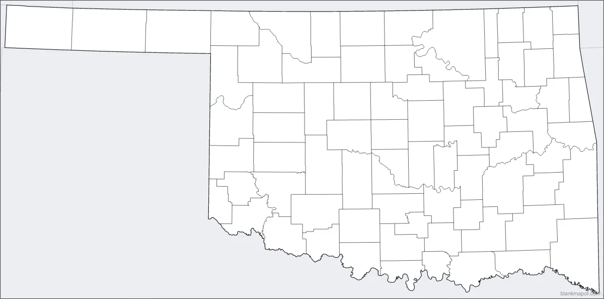 Blank map of Oklahoma