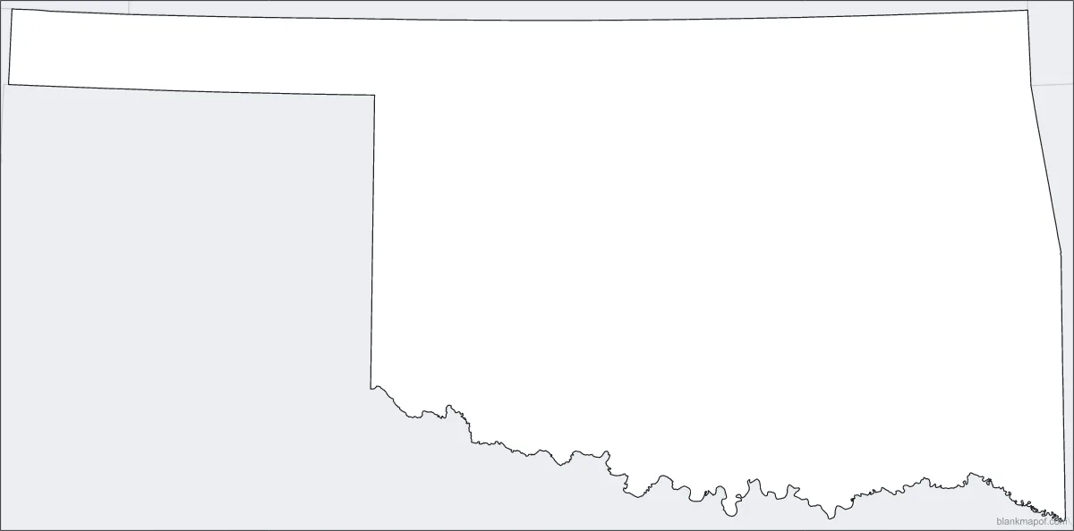 Blank map of Oklahoma, outline