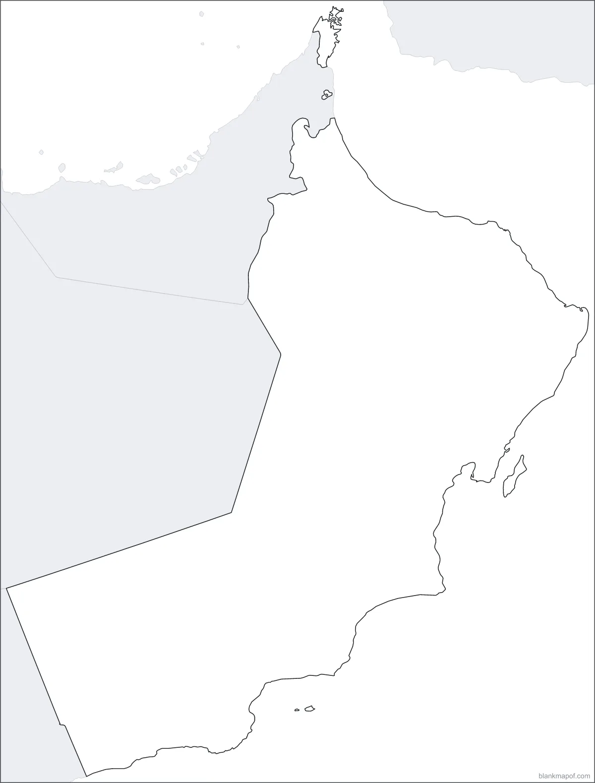Blank map of Oman, outline