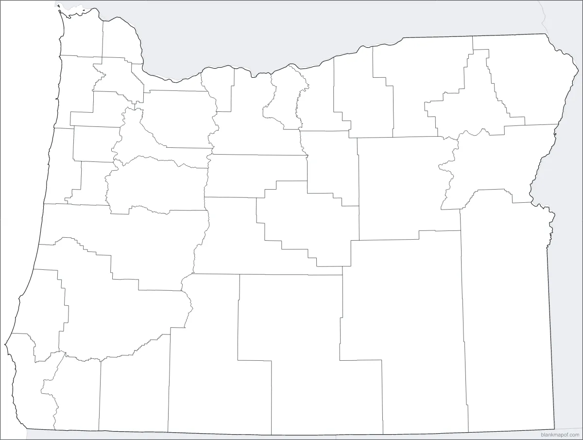 Blank map of Oregon