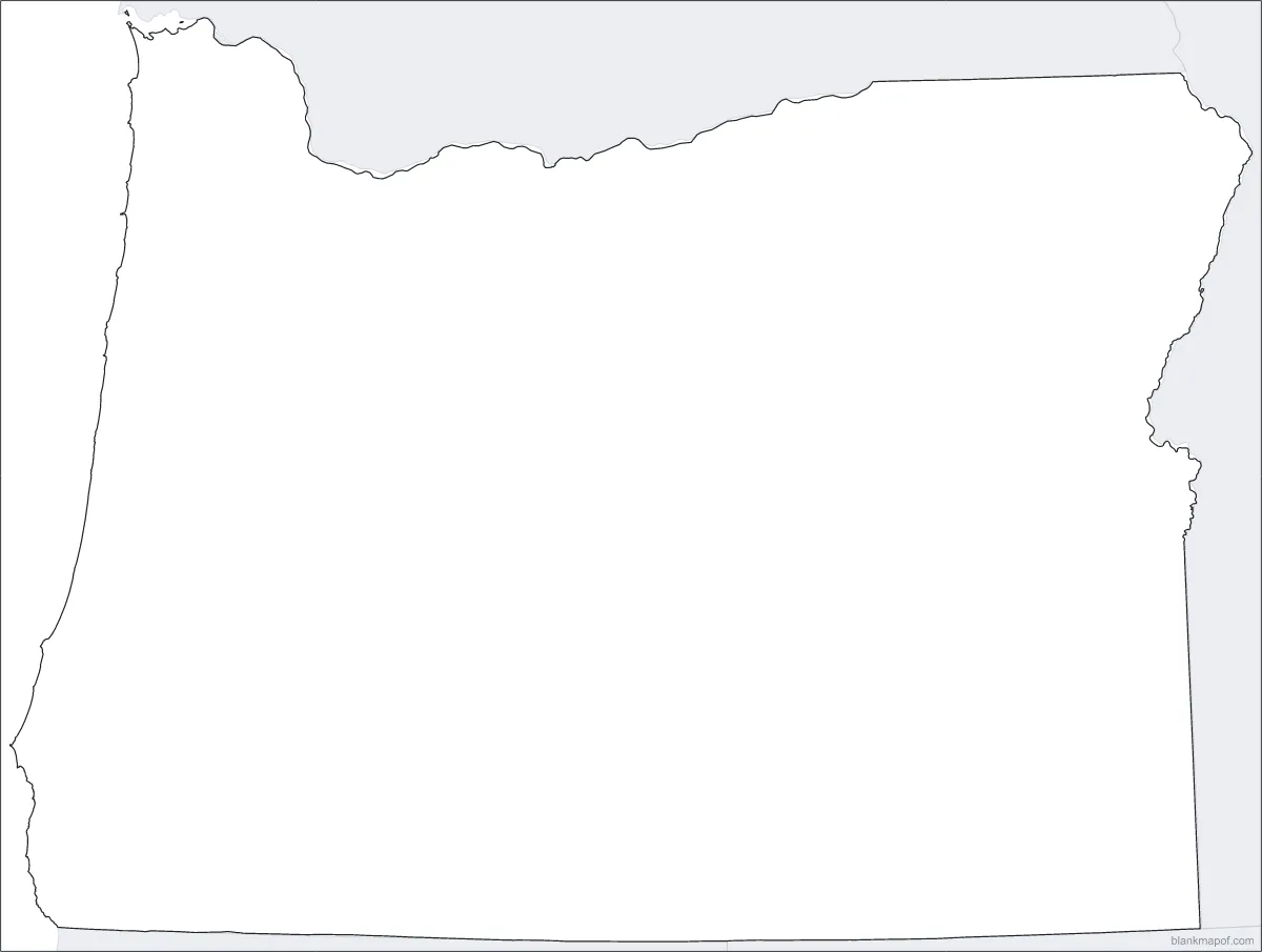 Blank map of Oregon, outline
