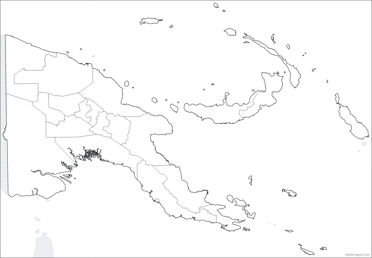 Blank map of Papua New Guinea