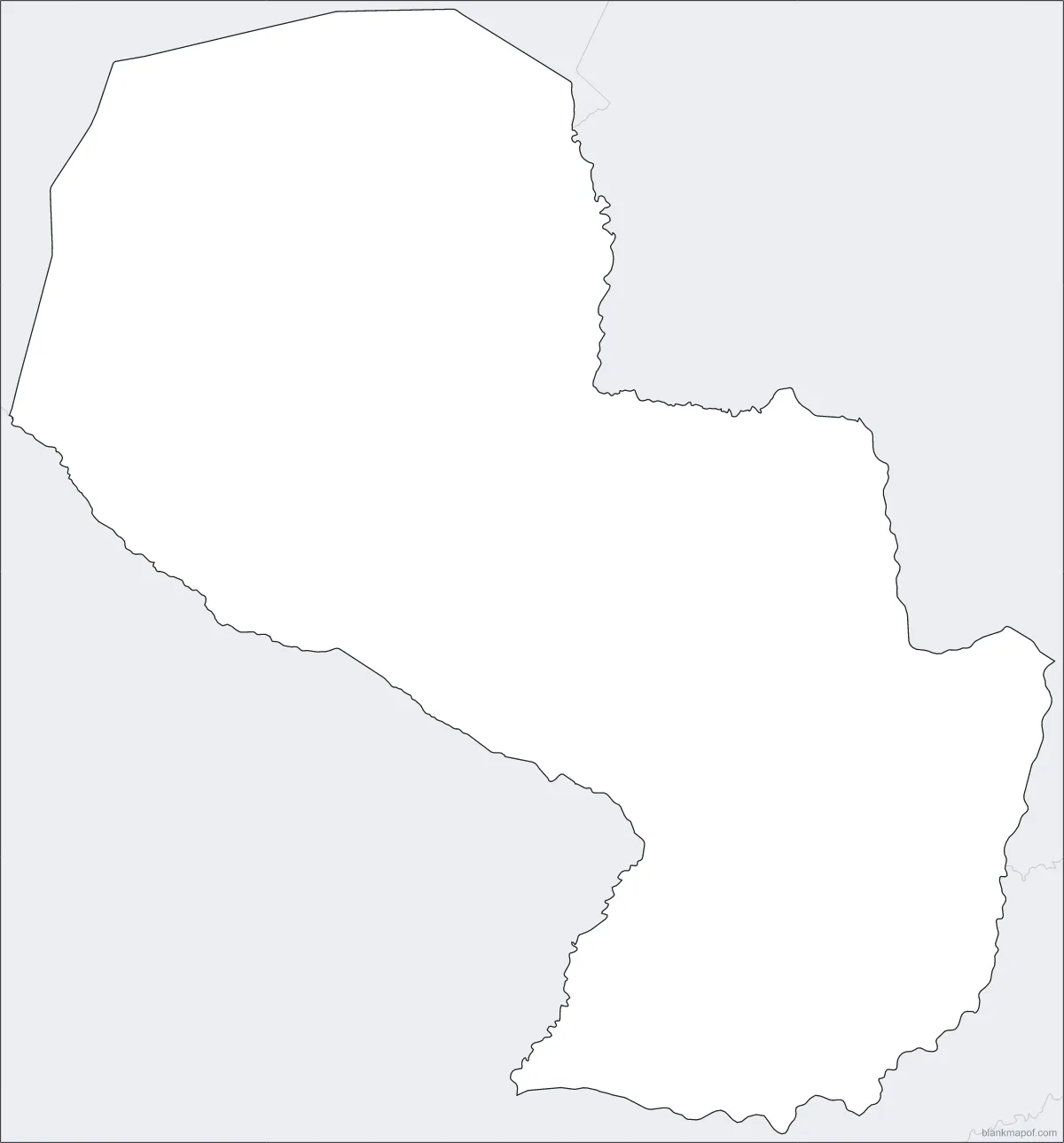 Blank map of Paraguay, outline