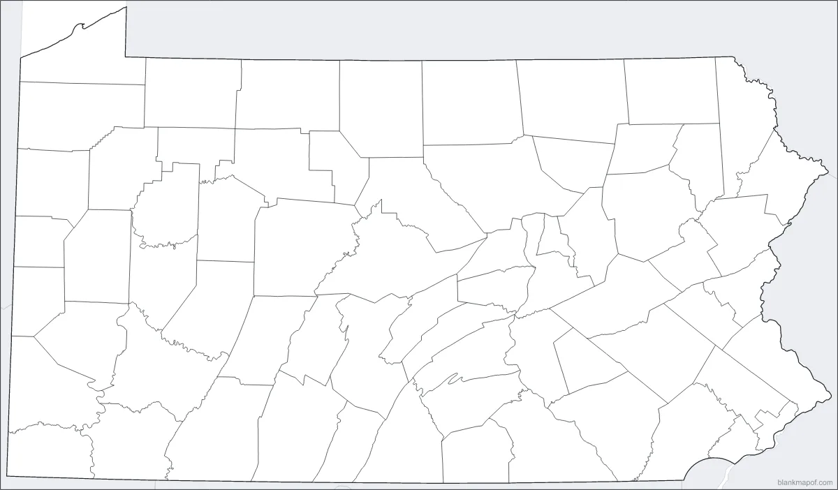 Blank map of Pennsylvania