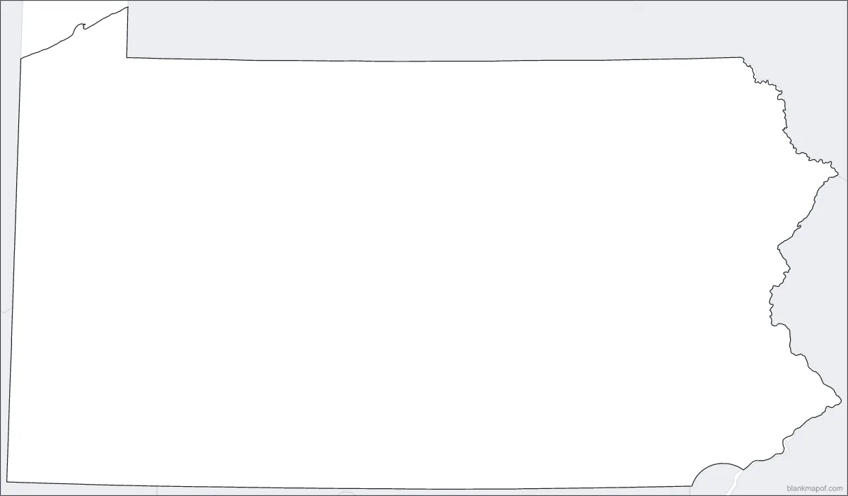 Blank map of Pennsylvania, outline
