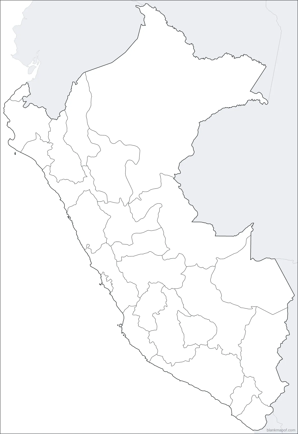 Blank map of Peru