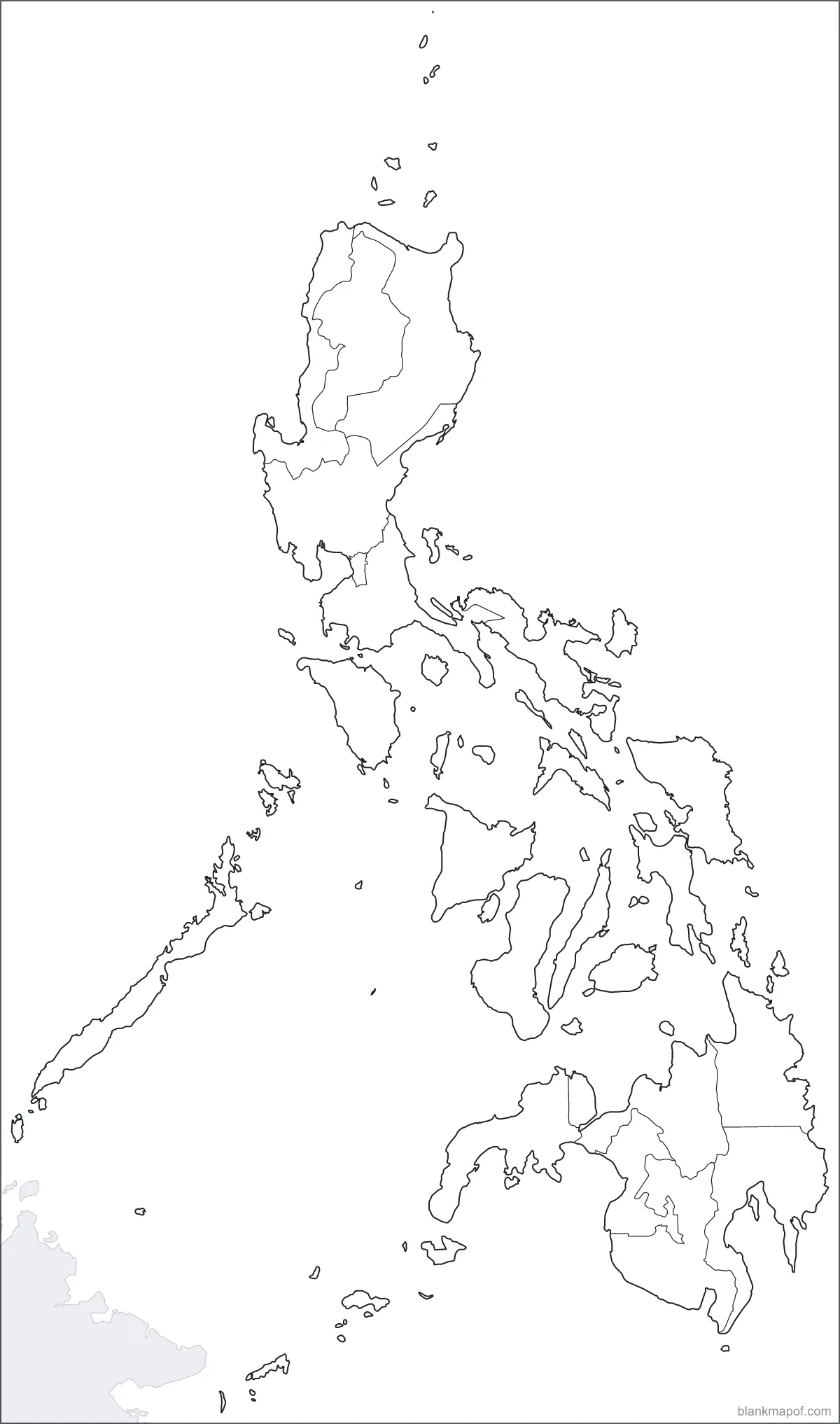 Blank map of the Philippines