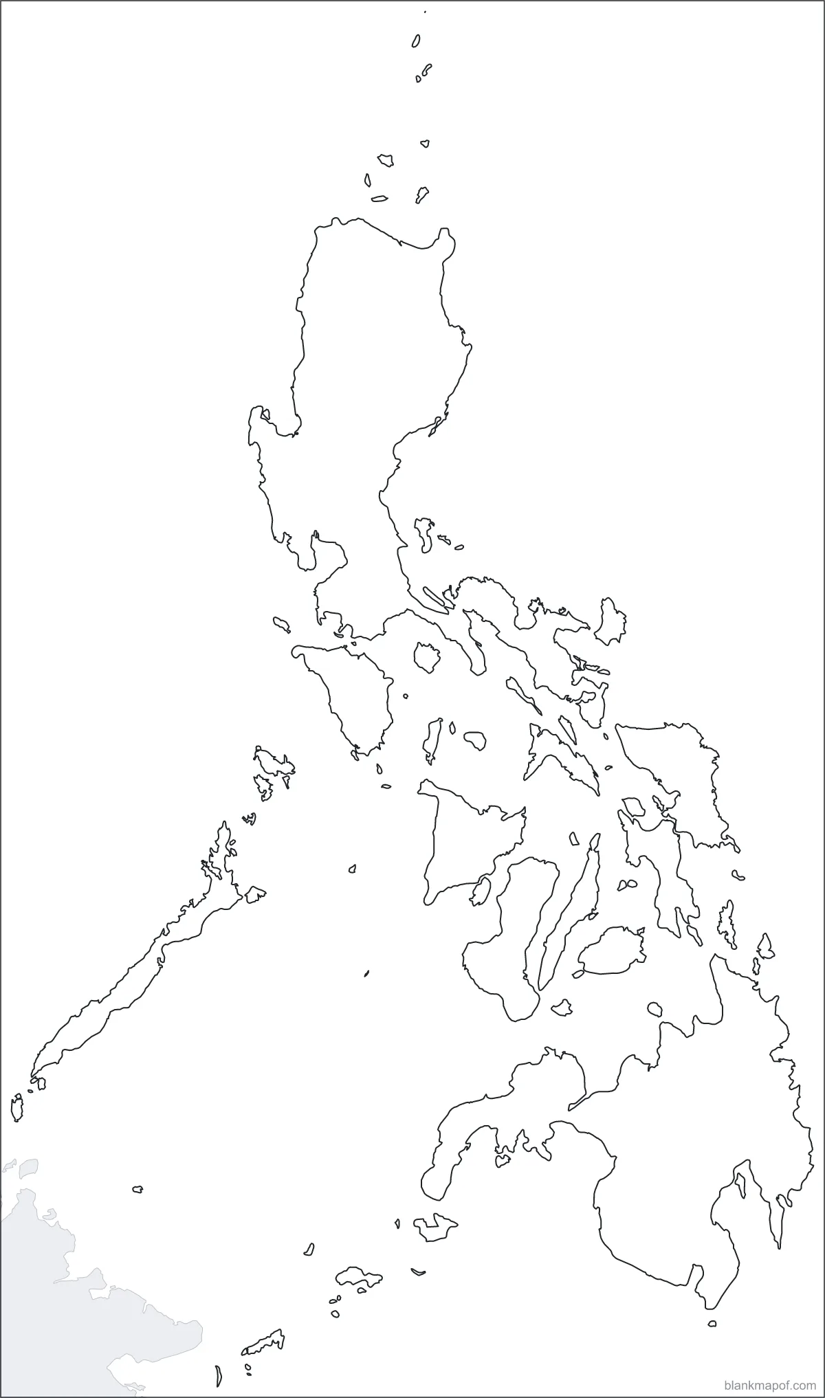 Blank map of the Philippines, outline
