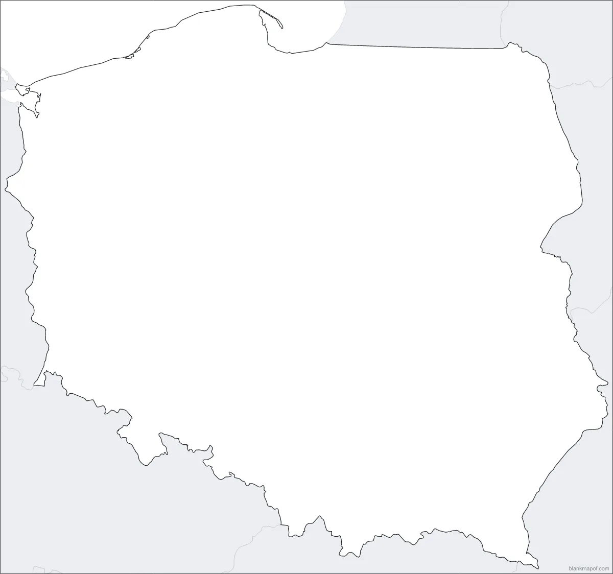 Blank map of Poland, outline