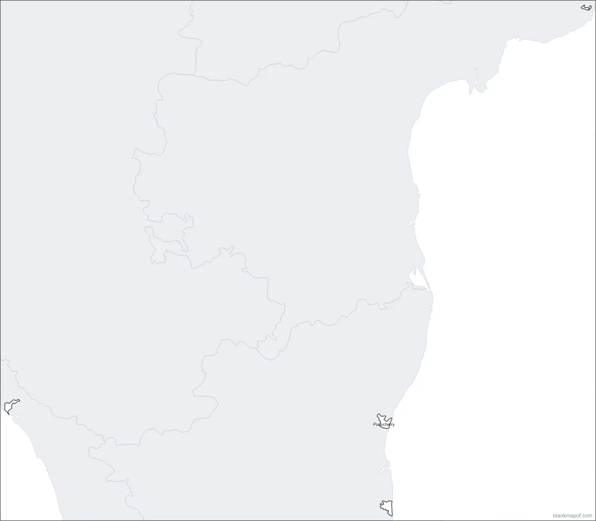 Blank map of Puducherry, labeled