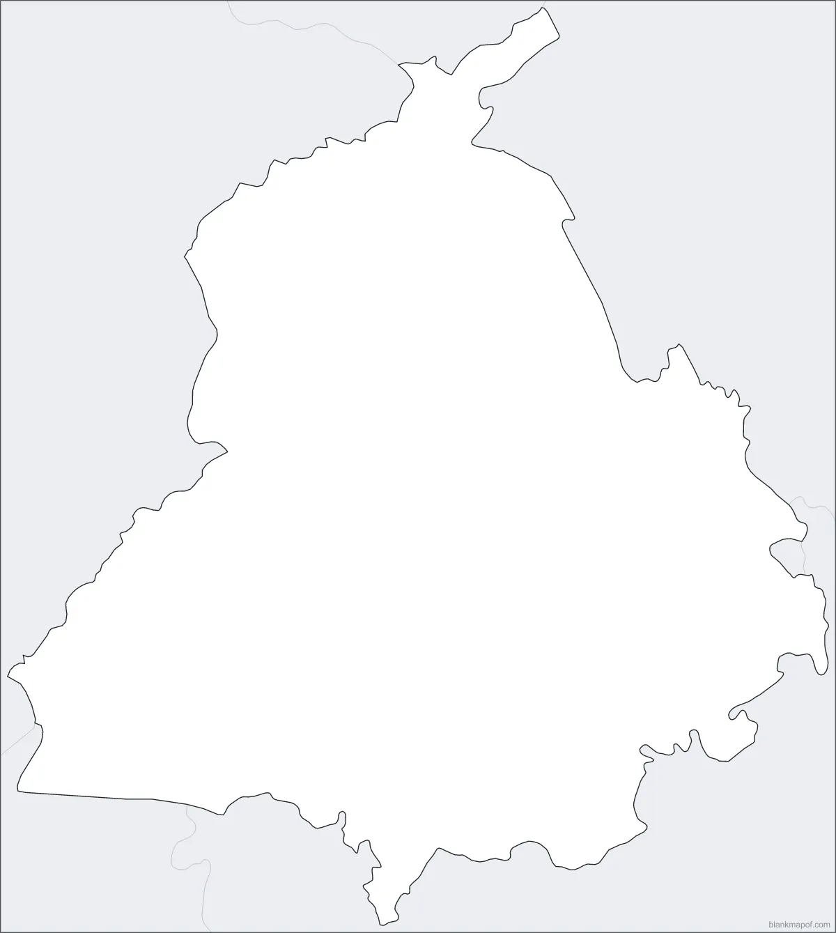 Blank map of Punjab, outline