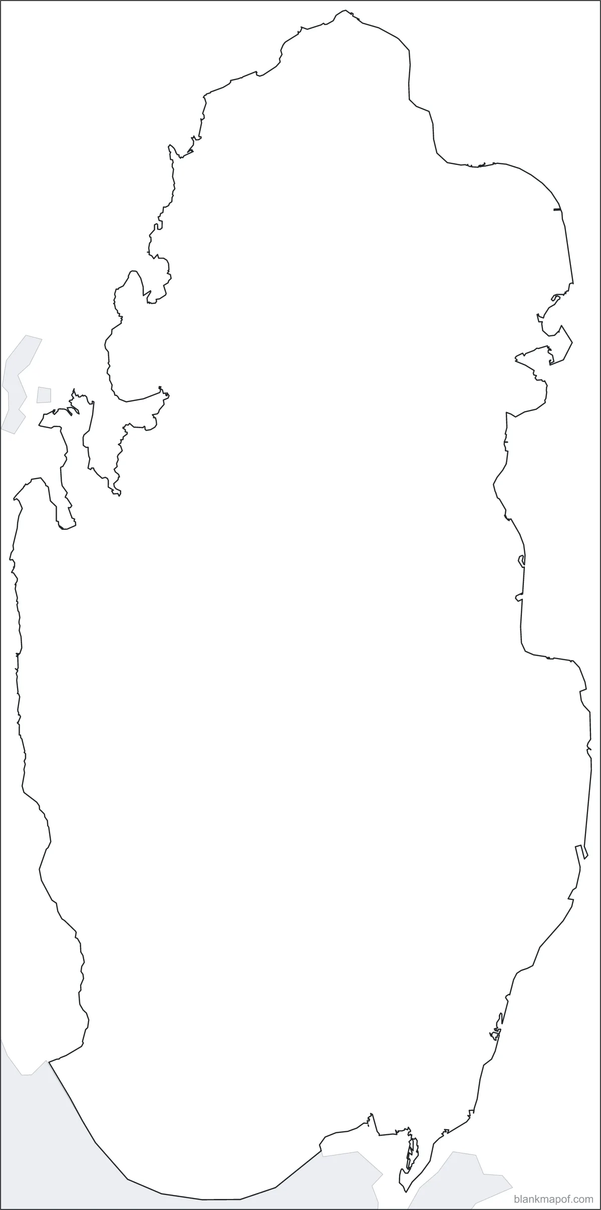 Blank map of Qatar, outline