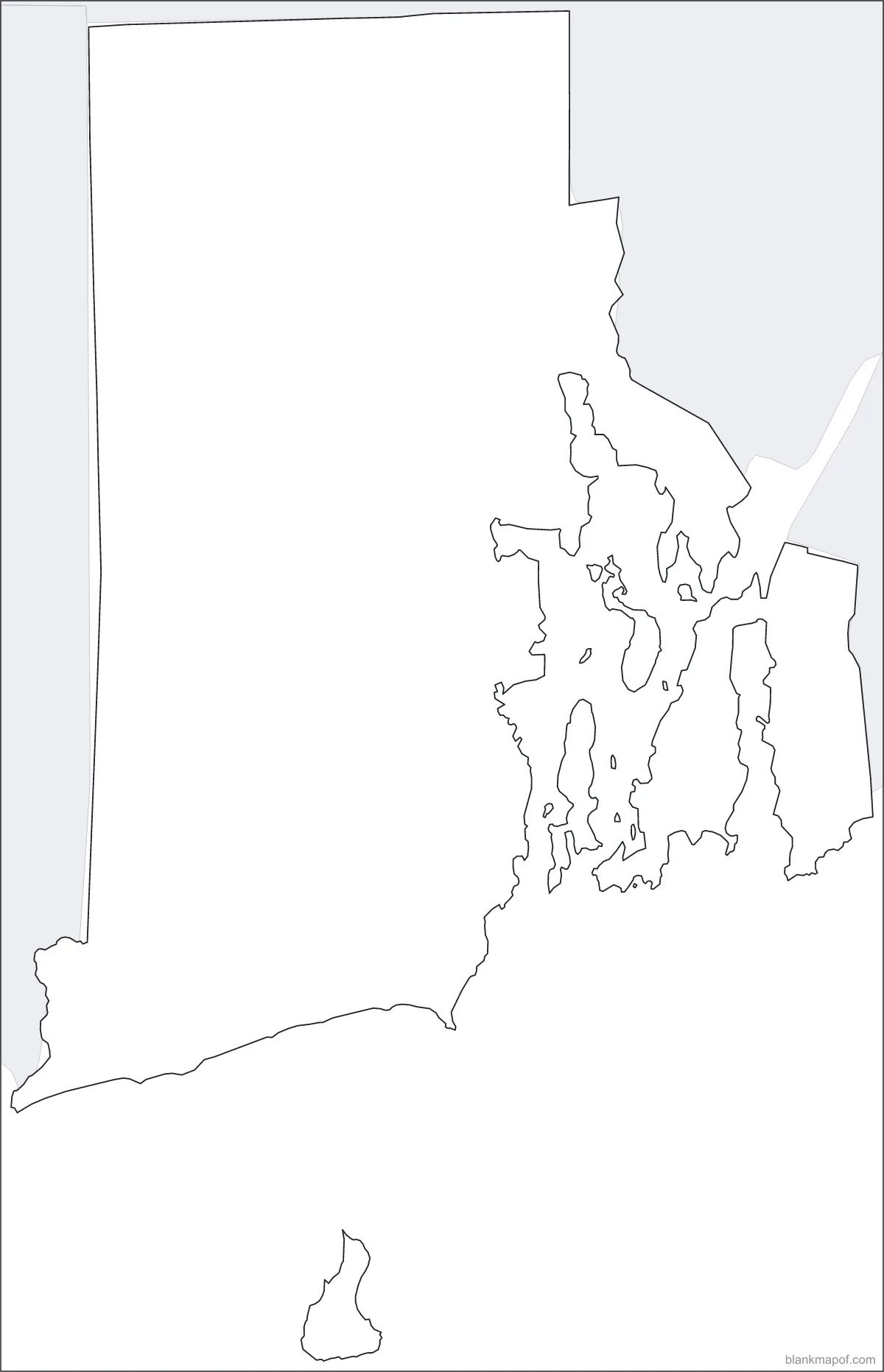 Blank map of Rhode Island, outline