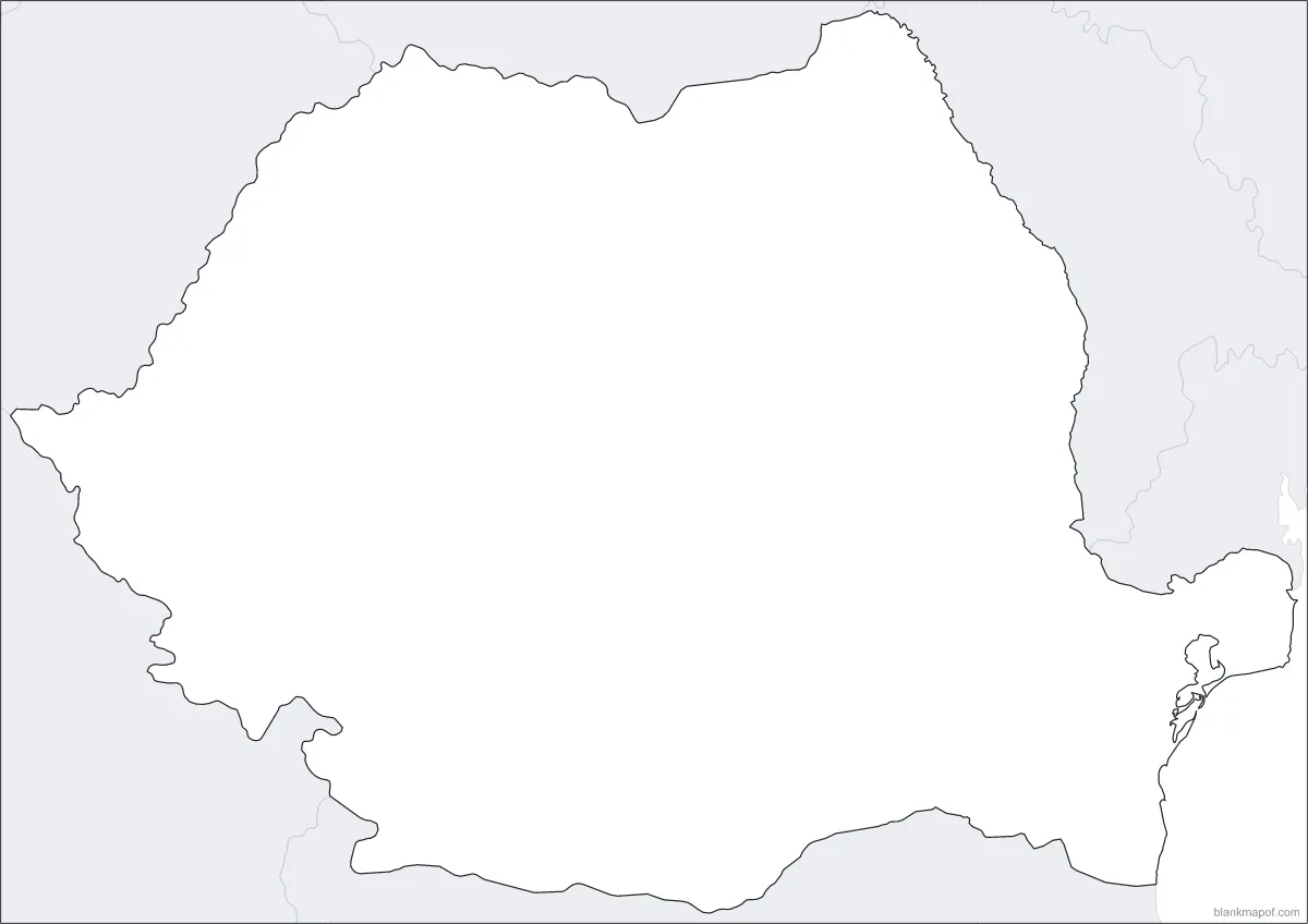 Blank map of Romania, outline