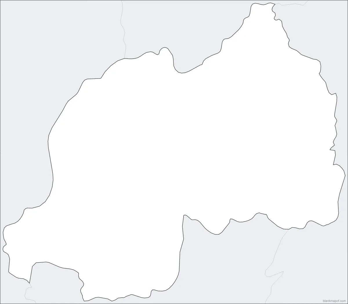 Blank map of Rwanda, outline