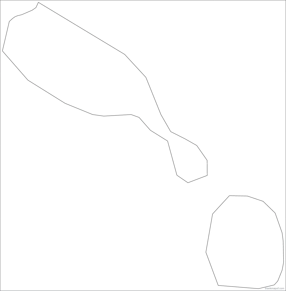 Blank map of Saint Kitts and Nevis, outline