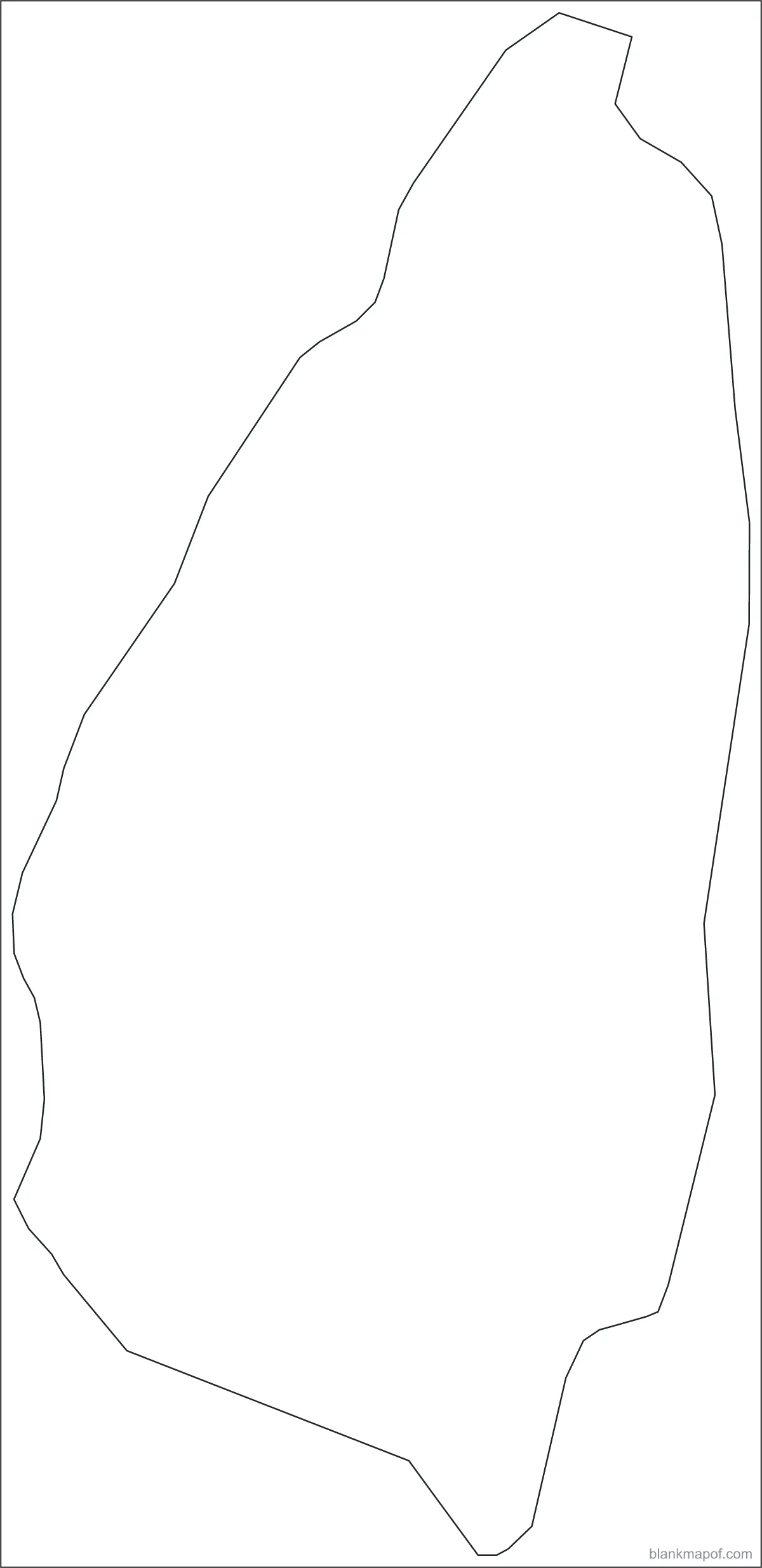 Blank map of Saint Lucia, outline