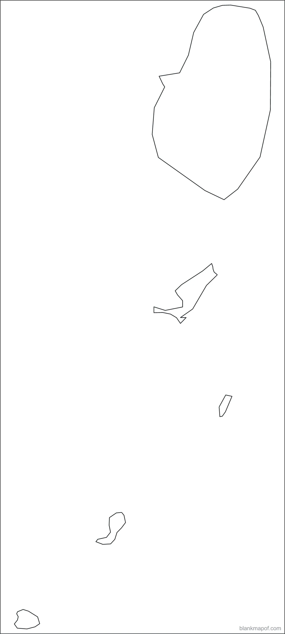 Blank map of Saint Vincent and the Grenadines, outline