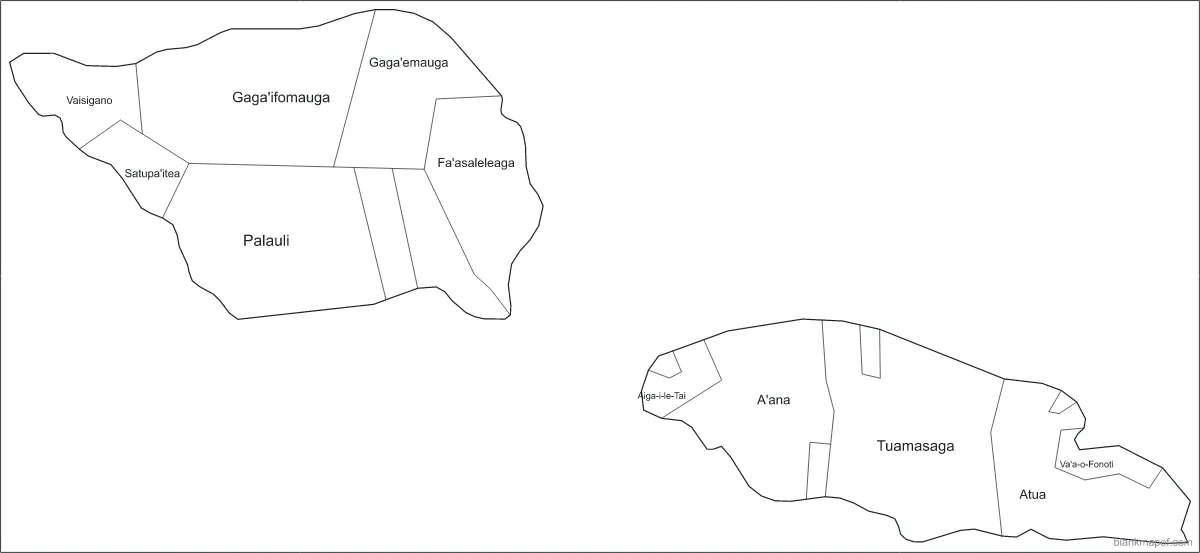 Blank map of Samoa, labeled