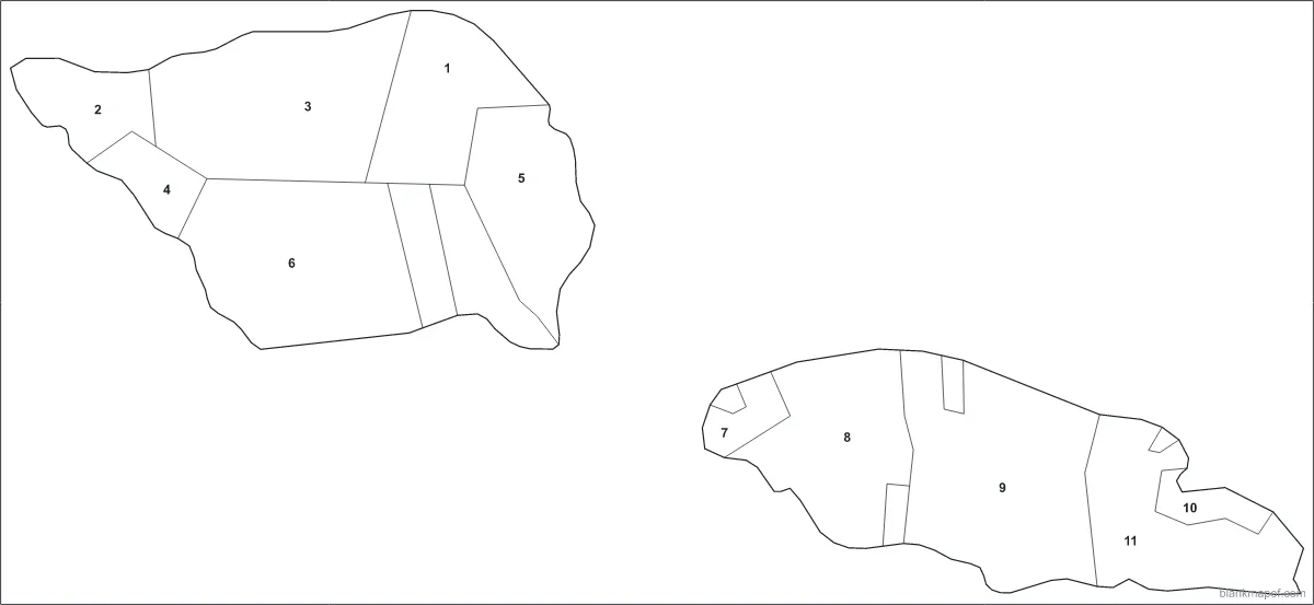Blank map of Samoa, numbered