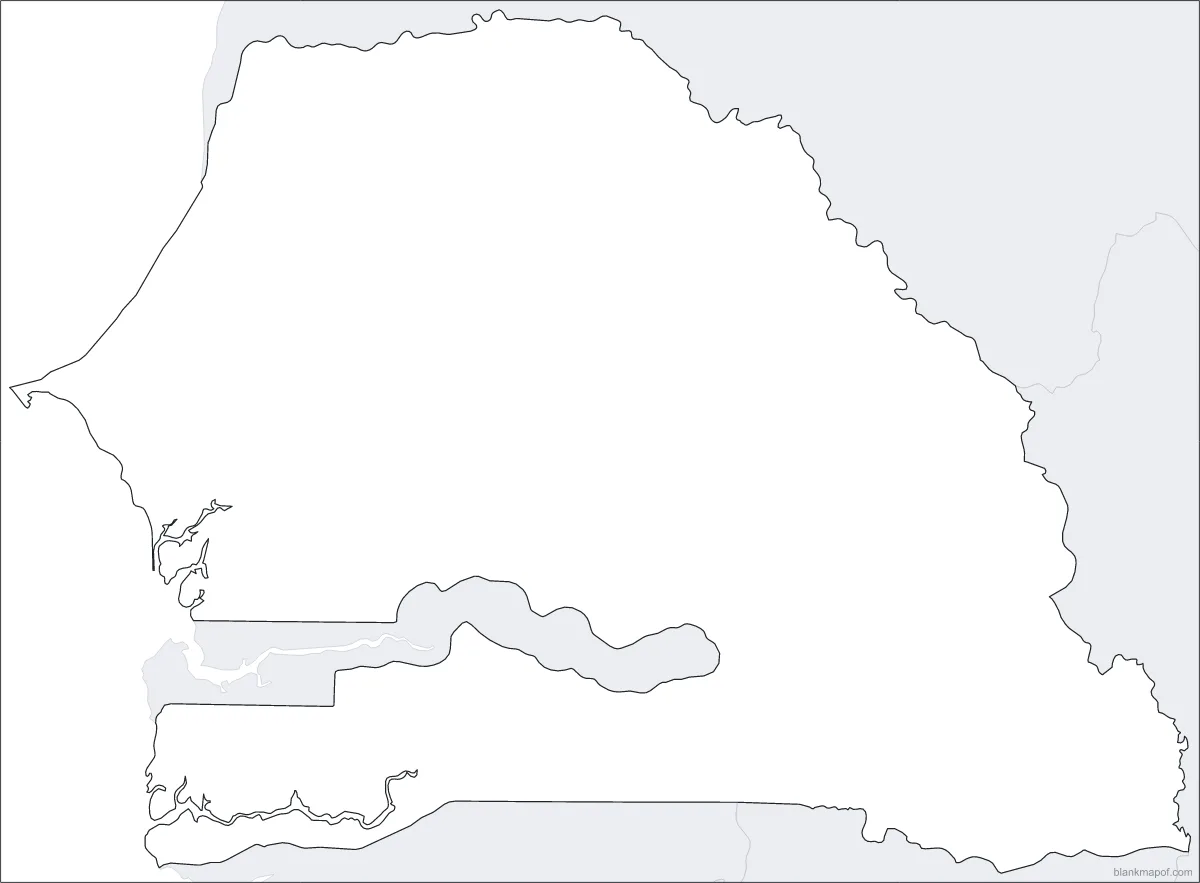 Blank map of Senegal, outline