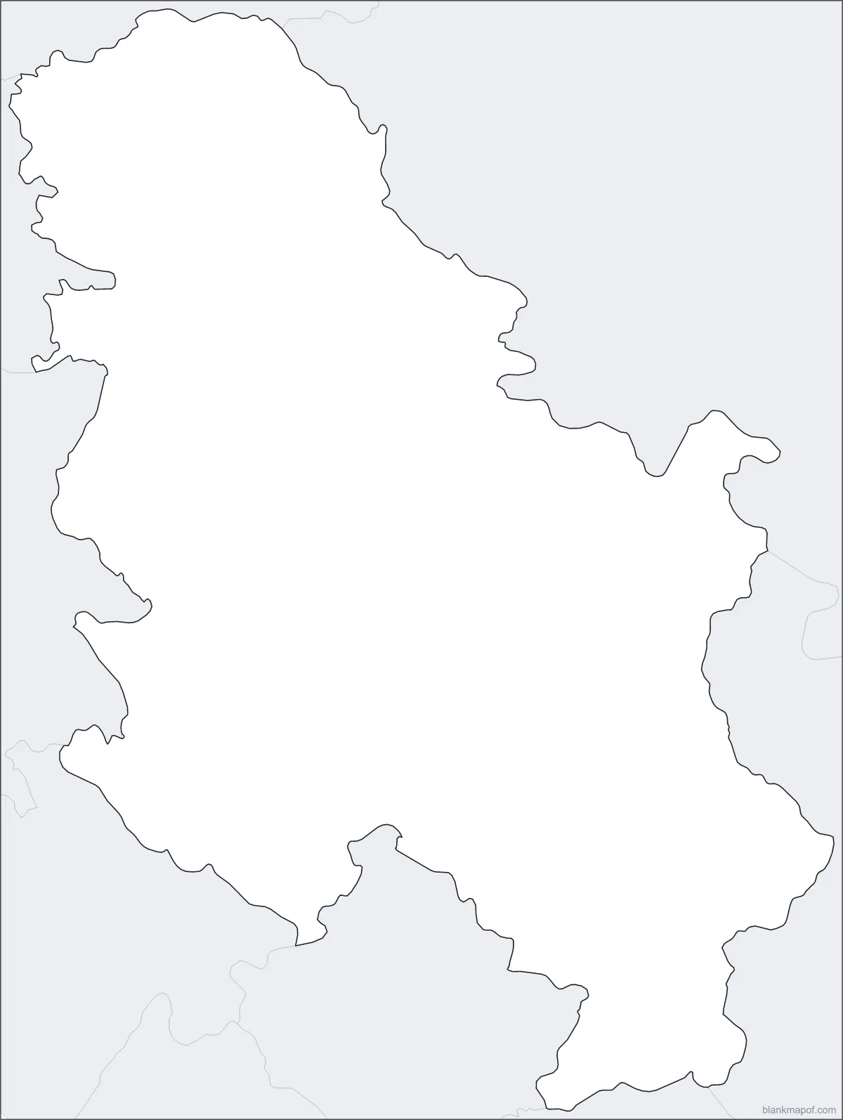 Blank map of Serbia, outline