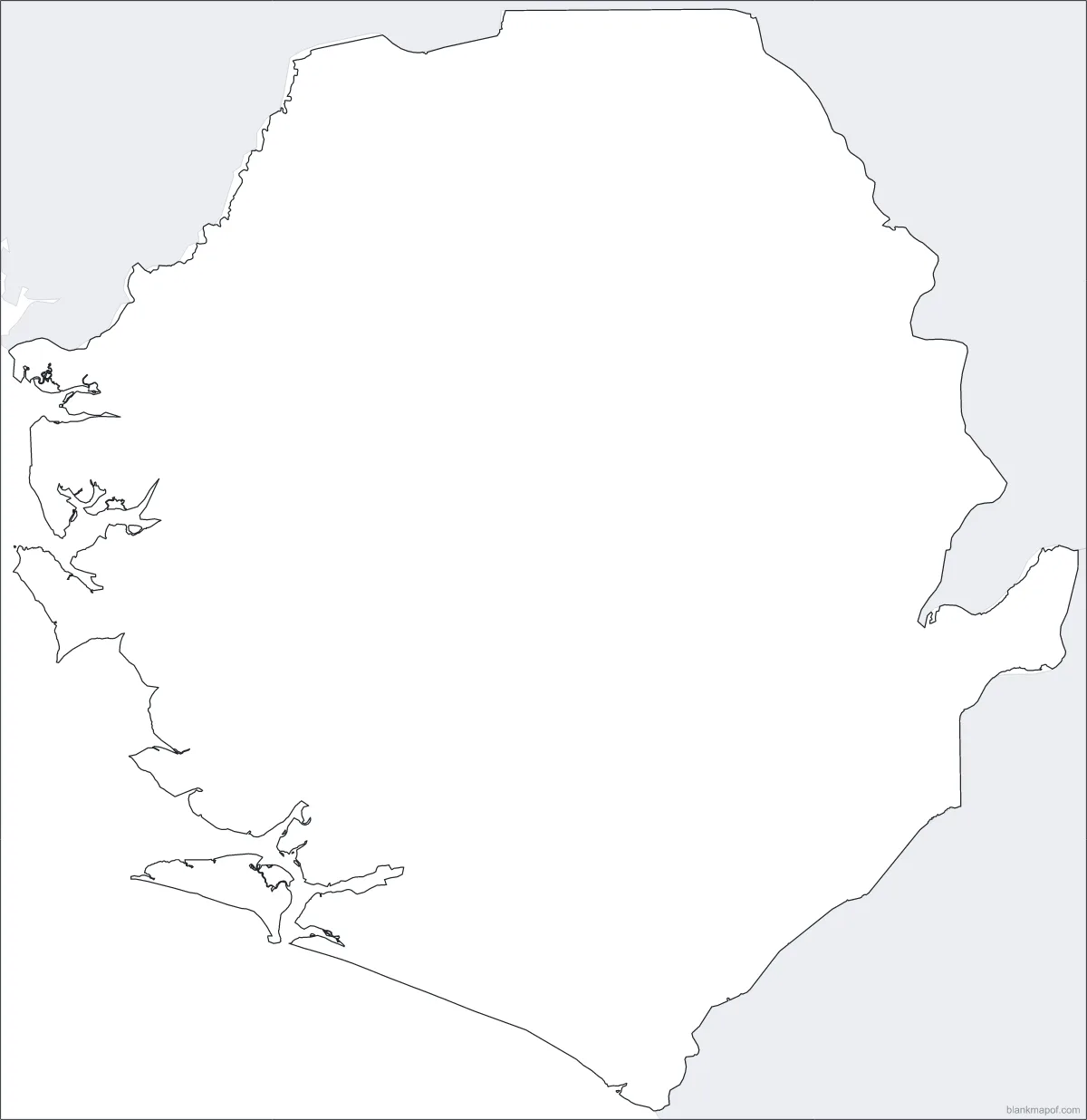 Blank map of Sierra Leone, outline