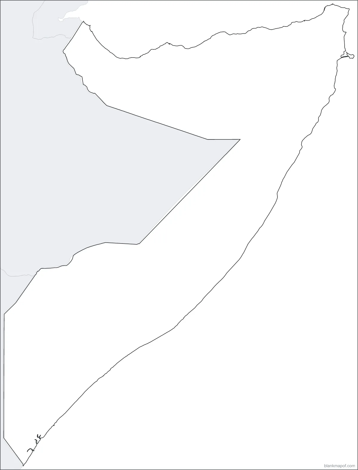 Blank map of Somalia, outline