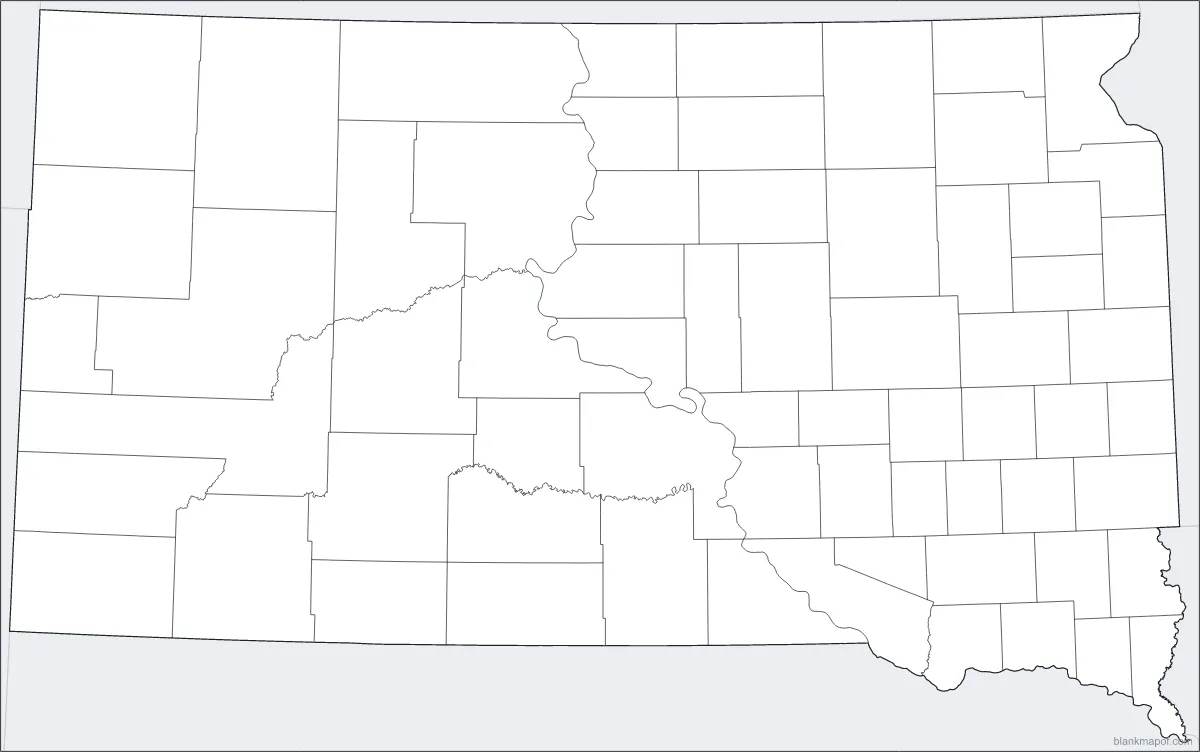 Blank map of South Dakota