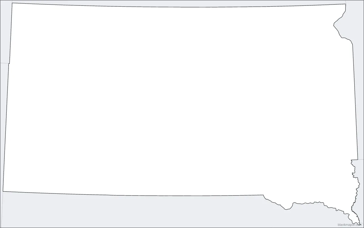Blank map of South Dakota, outline