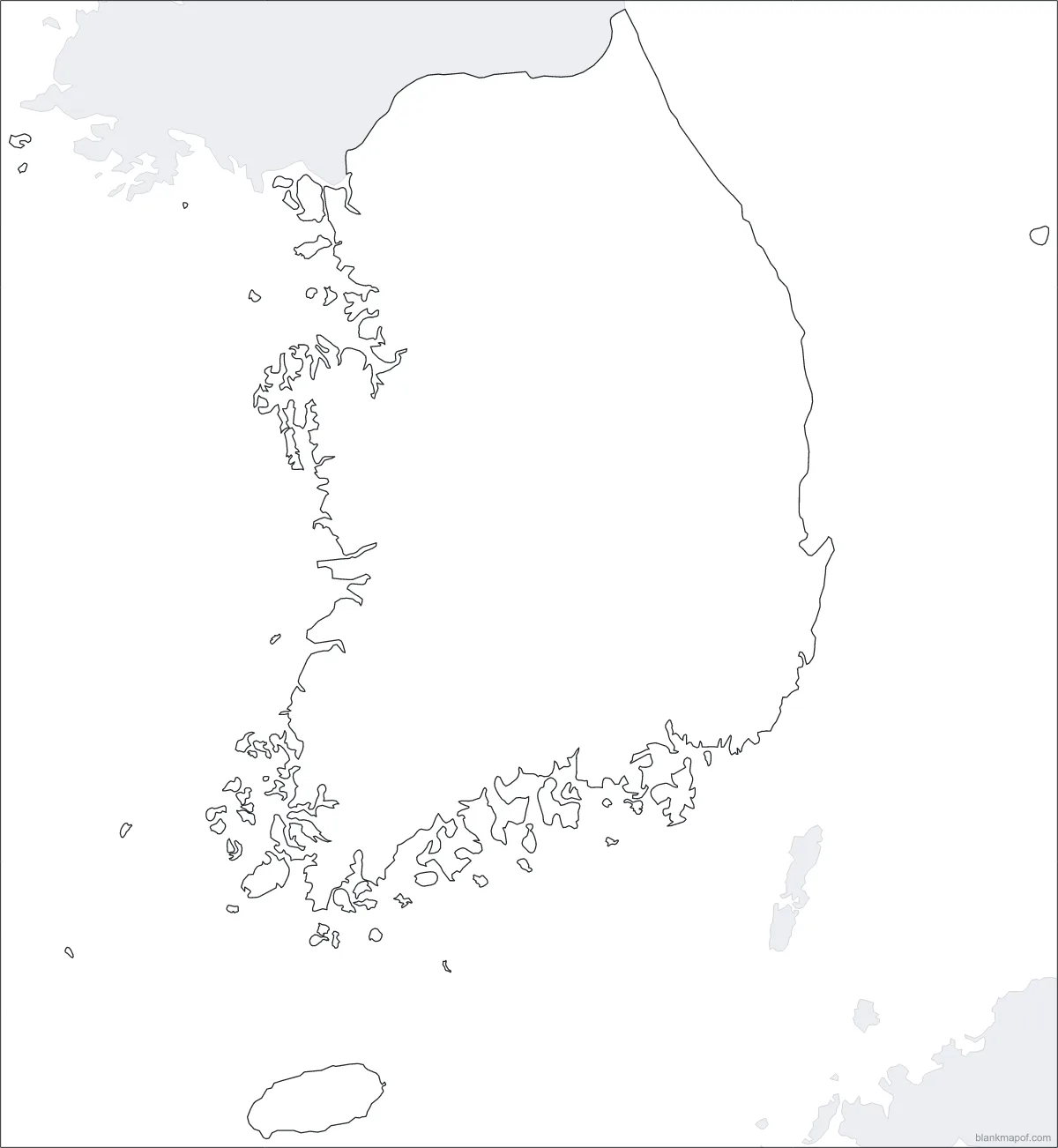 Blank map of South Korea, outline